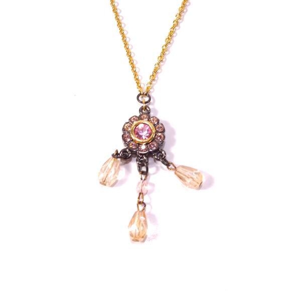 Roxanne Assoulin Gold and Pink Pendant Necklace - Picture 3 of 7